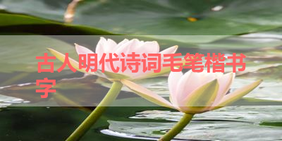 古人明代诗词毛笔楷书字 