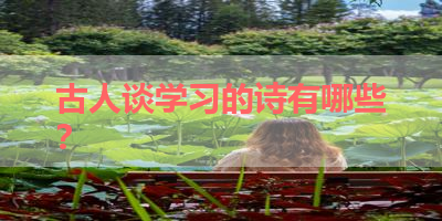 古人谈学习的诗有哪些？ 
