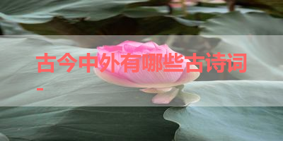 古今中外有哪些古诗词- 
