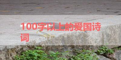 100字以上的爱国诗词 