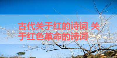古代关于红的诗词 关于红色革命的诗词