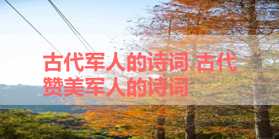 古代军人的诗词 古代赞美军人的诗词
