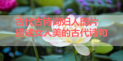 古代古诗词妇人图片 描述女人美的古代诗句 