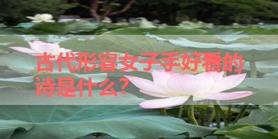 古代形容女子手好看的诗是什么？ 