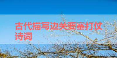 古代描写边关要塞打仗诗词 