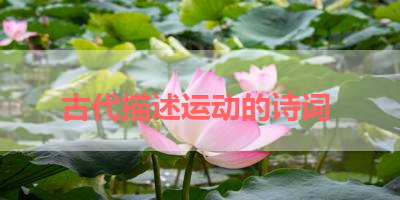 古代描述运动的诗词 