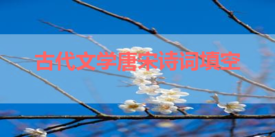 古代文学唐宋诗词填空 