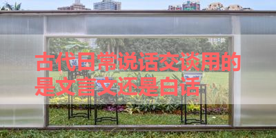 古代日常说话交谈用的是文言文还是白话 