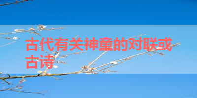 古代有关神童的对联或古诗 