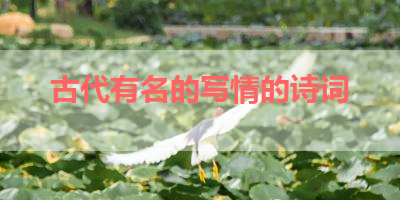 古代有名的写情的诗词 
