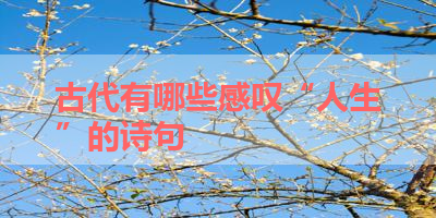古代有哪些感叹“人生”的诗句 