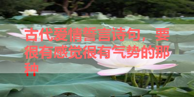 古代爱情誓言诗句，要很有感觉很有气势的那种 