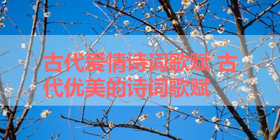古代爱情诗词歌赋 古代优美的诗词歌赋