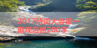 2017诗词大会第一期观后感200字 
