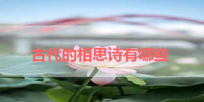 古代的相思诗有哪些 