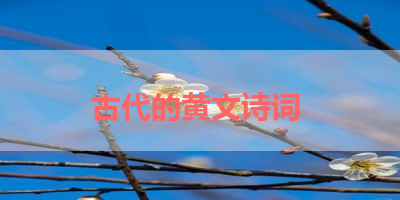 古代的黄文诗词 