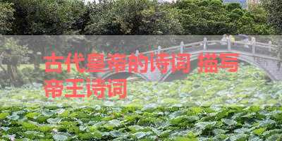 古代皇帝的诗词 描写帝王诗词