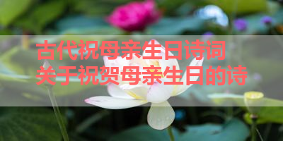 古代祝母亲生日诗词 关于祝贺母亲生日的诗 