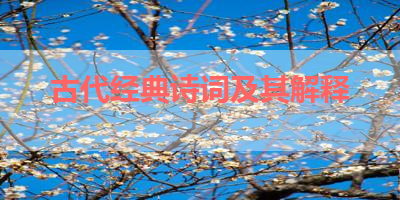 古代经典诗词及其解释 