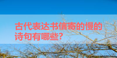 古代表达书信寄的慢的诗句有哪些？ 