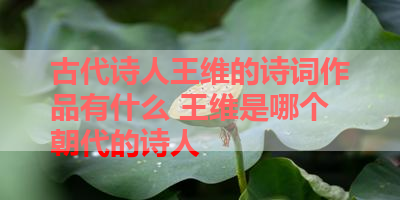 古代诗人王维的诗词作品有什么 王维是哪个朝代的诗人