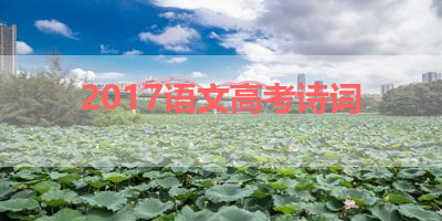 2017语文高考诗词 