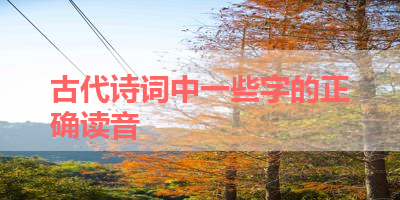古代诗词中一些字的正确读音 