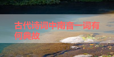 古代诗词中南音一词有何典故 