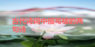 古代诗词中描写楼的两句诗 