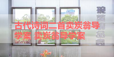 古代诗词二首卖炭翁导学案 卖炭翁导学案