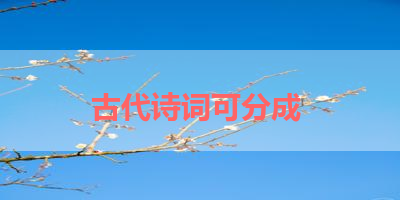 古代诗词可分成 