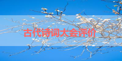 古代诗词大会评价 