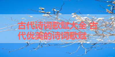 古代诗词歌赋大全 古代优美的诗词歌赋