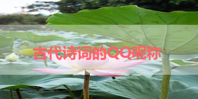 古代诗词的QQ昵称 