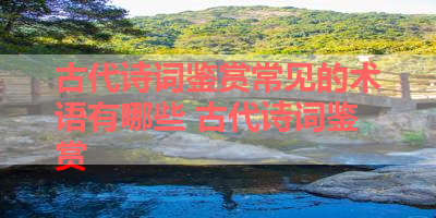 古代诗词鉴赏常见的术语有哪些 古代诗词鉴赏