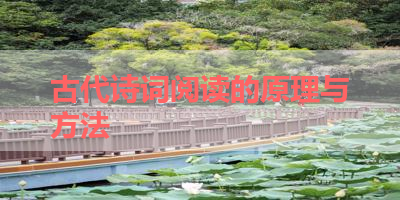 古代诗词阅读的原理与方法 
