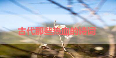 古代那些热血的诗词 