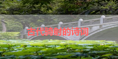 古代骑射的诗词 