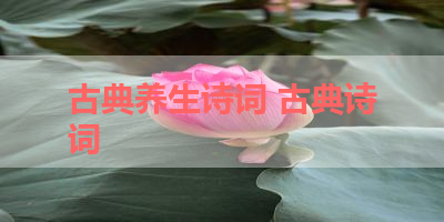 古典养生诗词 古典诗词