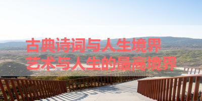 古典诗词与人生境界 艺术与人生的最高境界