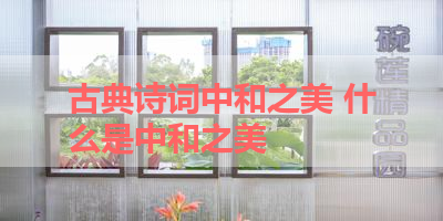 古典诗词中和之美 什么是中和之美
