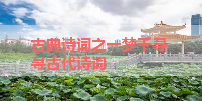 古典诗词之一梦千寻 寻古代诗词 