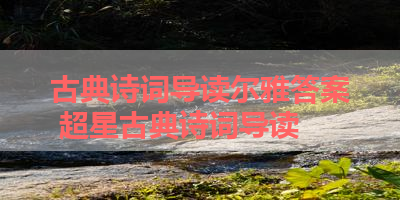 古典诗词导读尔雅答案 超星古典诗词导读
