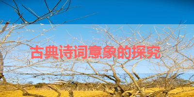 古典诗词意象的探究 