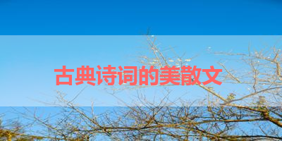 古典诗词的美散文 