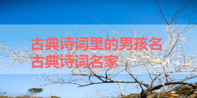 古典诗词里的男孩名 古典诗词名家