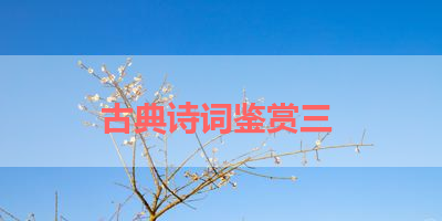 古典诗词鉴赏三 