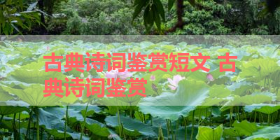 古典诗词鉴赏短文 古典诗词鉴赏