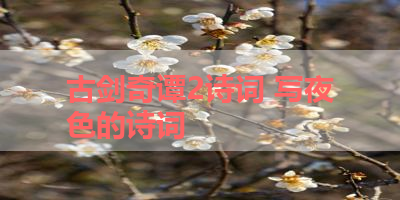 古剑奇谭2诗词 写夜色的诗词