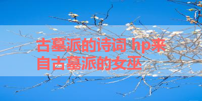 古墓派的诗词 hp来自古墓派的女巫